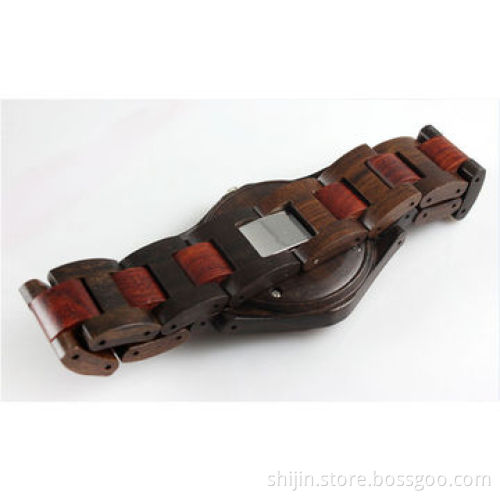 Wooden watch with red and black sandalwood for couples, environmental, China manufacturer, OEM